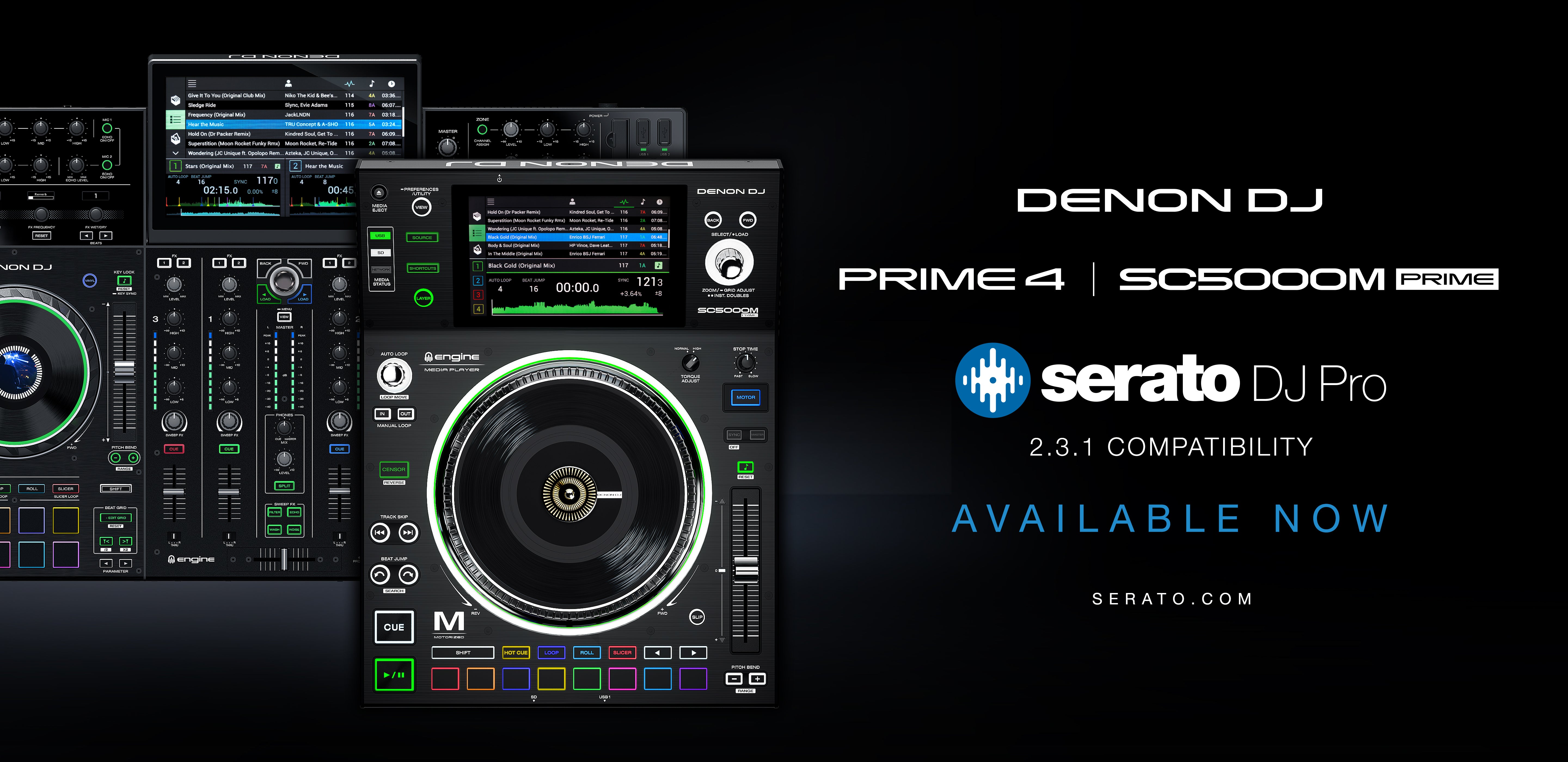 Denon DJ SC5000M en Prime 4 werken nu ook met Serato!